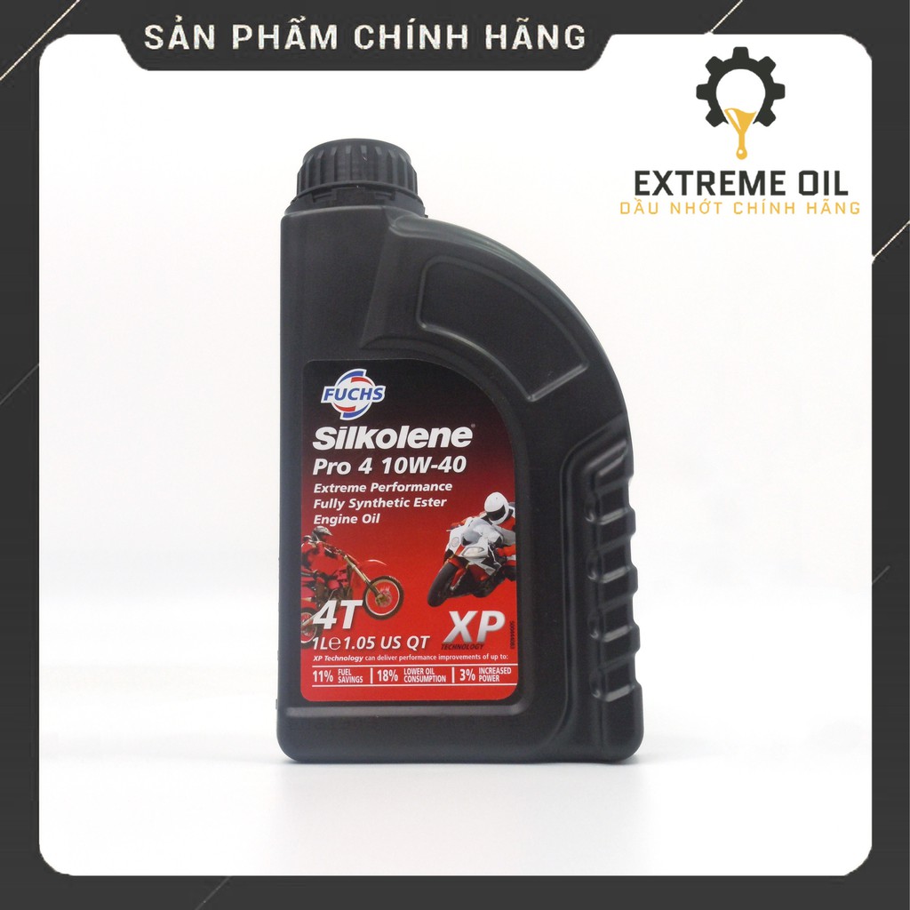 Nhớt xe tay côn Fuchs Silkolene Pro 4 10W40 XP, dầu nhớt xe máy eXtreme Oil