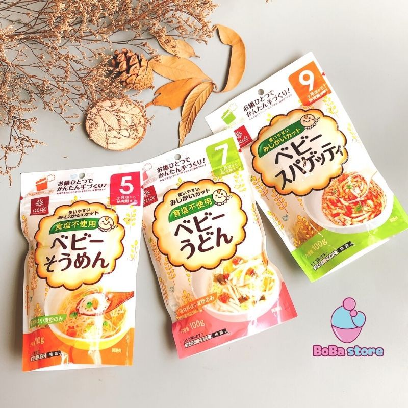 Mì somen - udon - ý cho bé - Hakubaku tách muối tại BoBa store