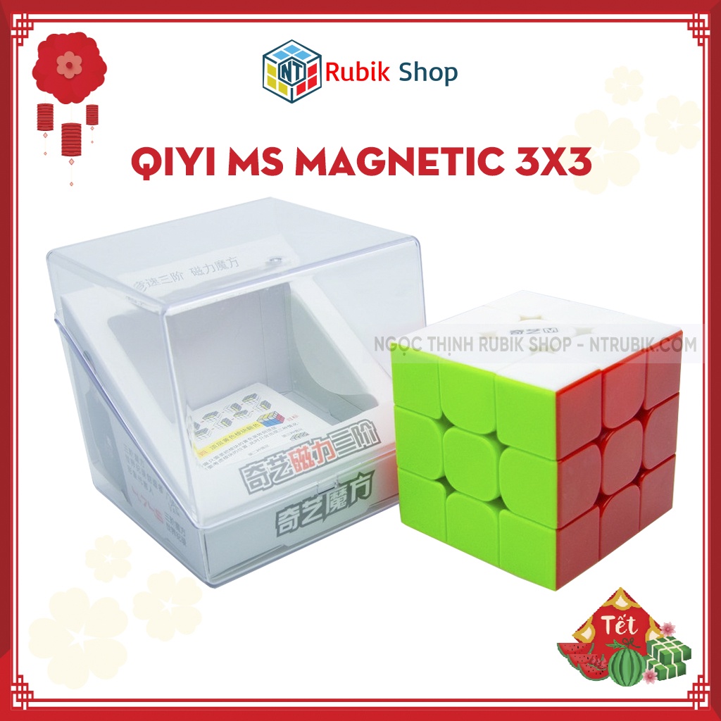 Rubik 3x3 Nam Châm QiYi MS Magnetic Stickerless Rubic 3 Tầng Đồ Chơi Thông Minh (Có nam Châm- Hãng Mod M)