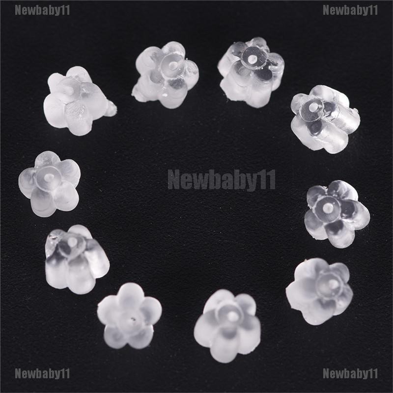 Set 100 Nút Chặn Bông Tai Bằng Silicone Mềm Trong Suốt An Toàn