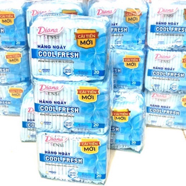 Bộ 6 gói Băng vệ sinh Diana hàng ngày Sensi Cool Fresh gói 20 miếng