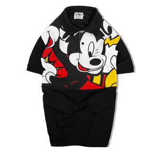 Áo thun Uni polo dáng ôm hình in Mickey