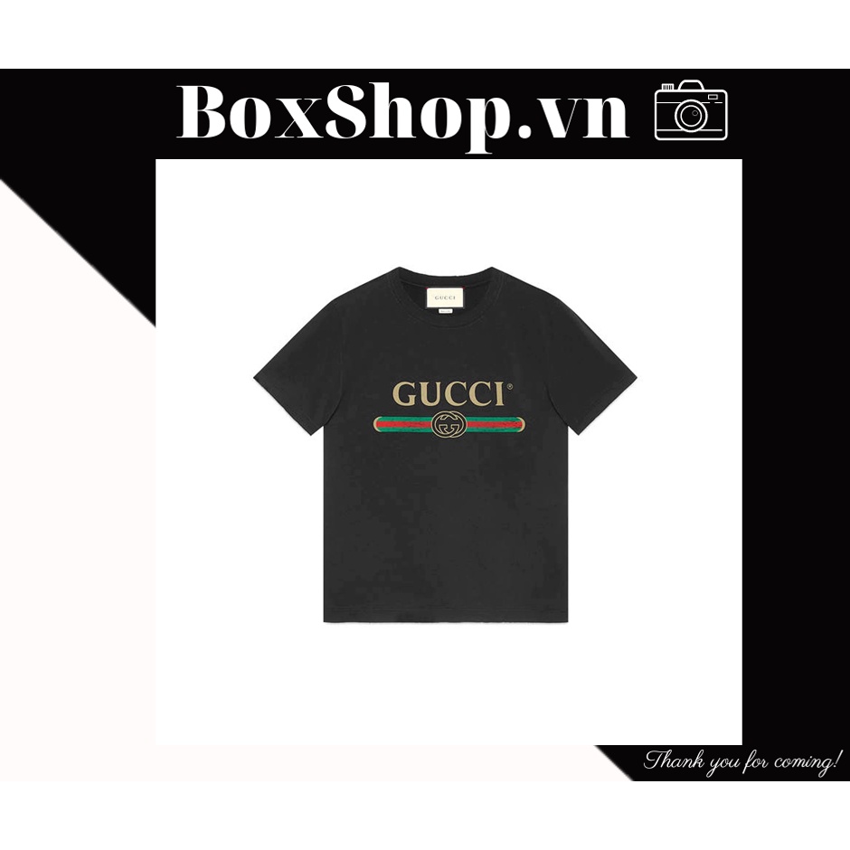 Áo Thun In logo Gucci Unisex Form rộng - Áo phông cổ tròn Thời Trang Cho Nam Nữ