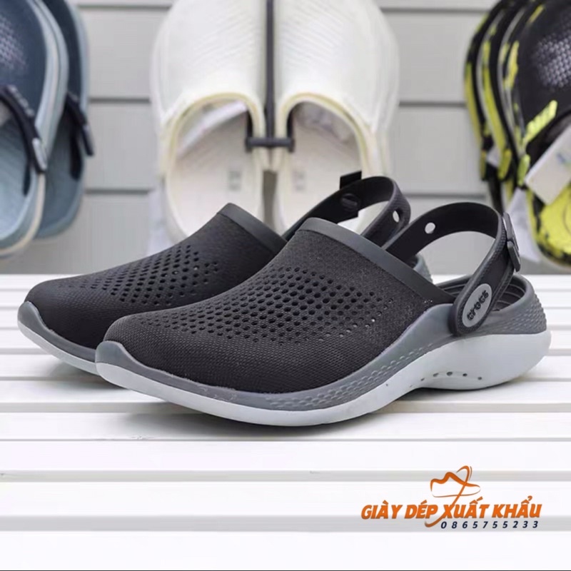 - Dép Sục Nam Nữ Literide Gắn Chữ Đen Ghi - Siêu Mềm, Bền, Êm Chân, Full Box Xịn