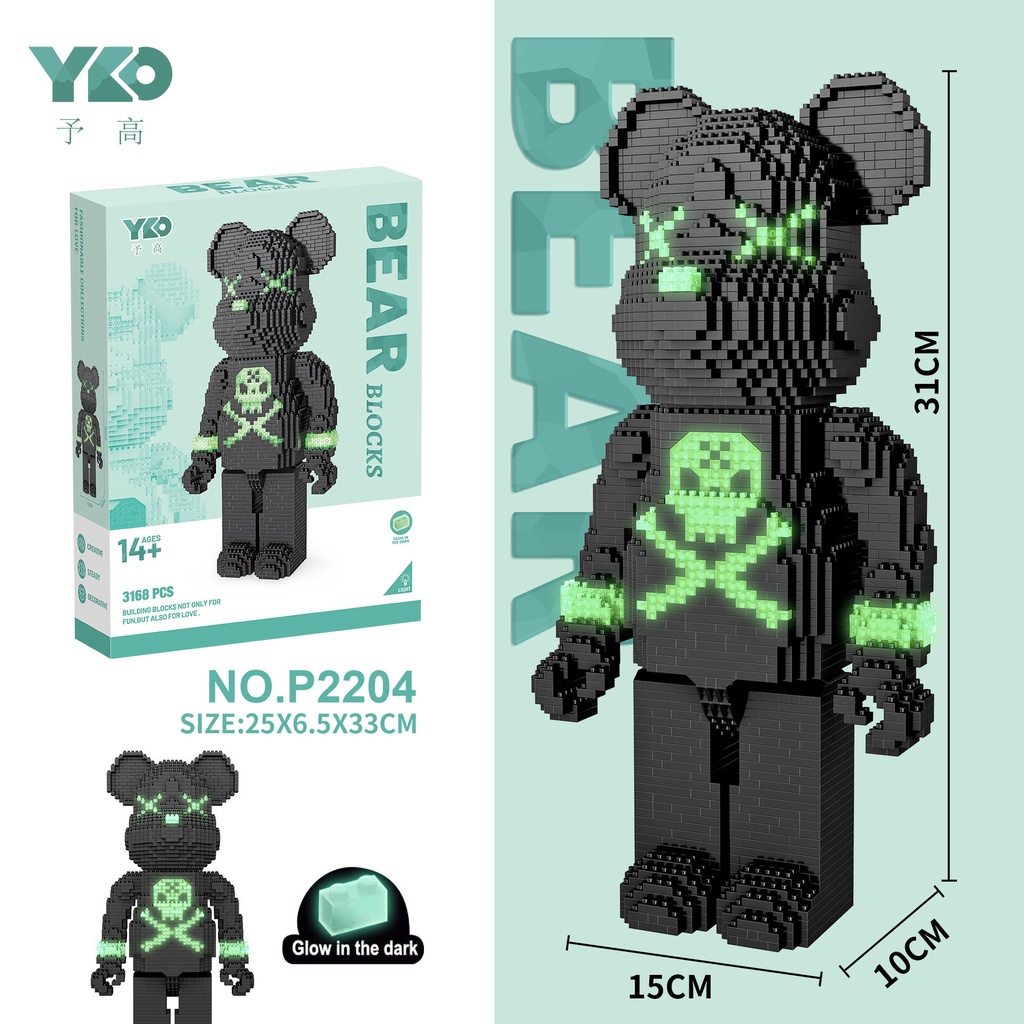 Bộ đồ chơi lắp ráp xếp hình gấu bearbrick - Lego 3D
