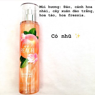 Xịt thơm nhũ bath and body works - pretty as a peach 236ml