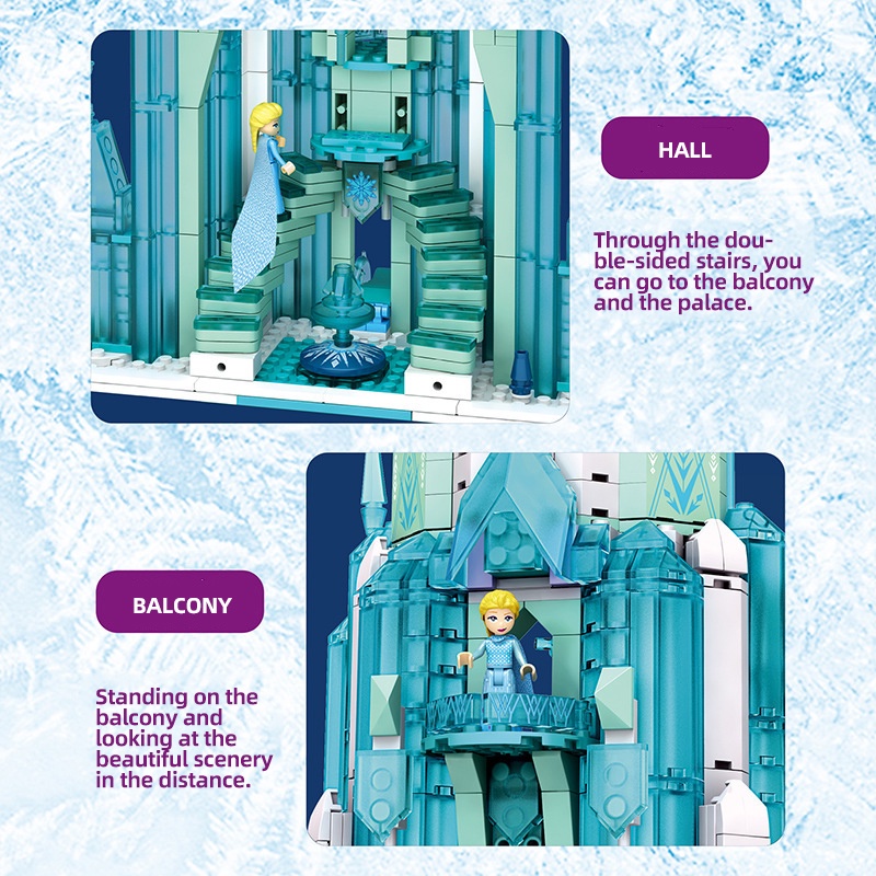 Bộ 786 Khối Lắp Ráp Lâu Đài Anna Elsa Cho Bé