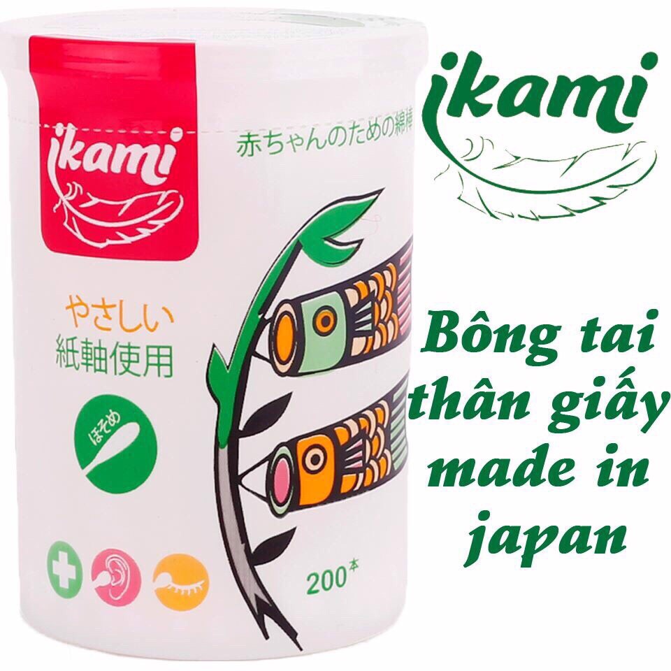 Bông tăm Ikami thân giấy Nhật Bản Ikami