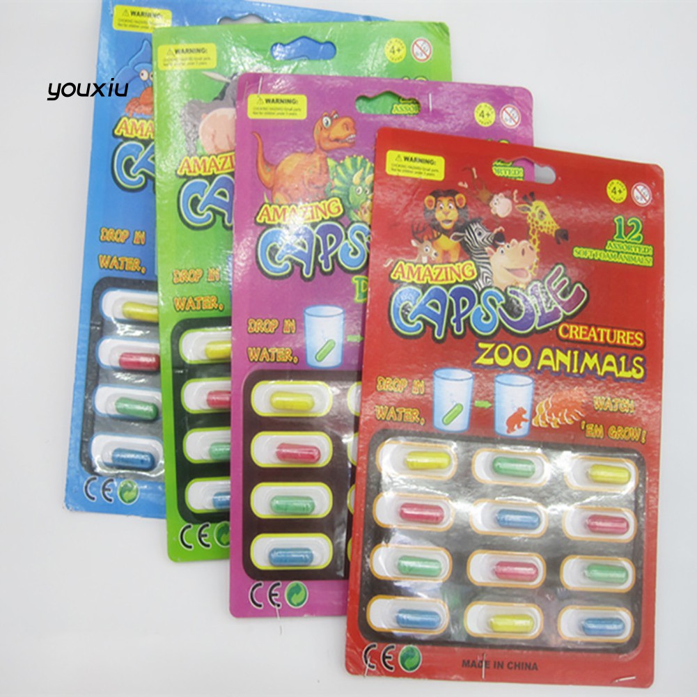 Set 12 Viên Nén Đồ Chơi Nở Trong Nước Hình Các Con Vật Cho Bé