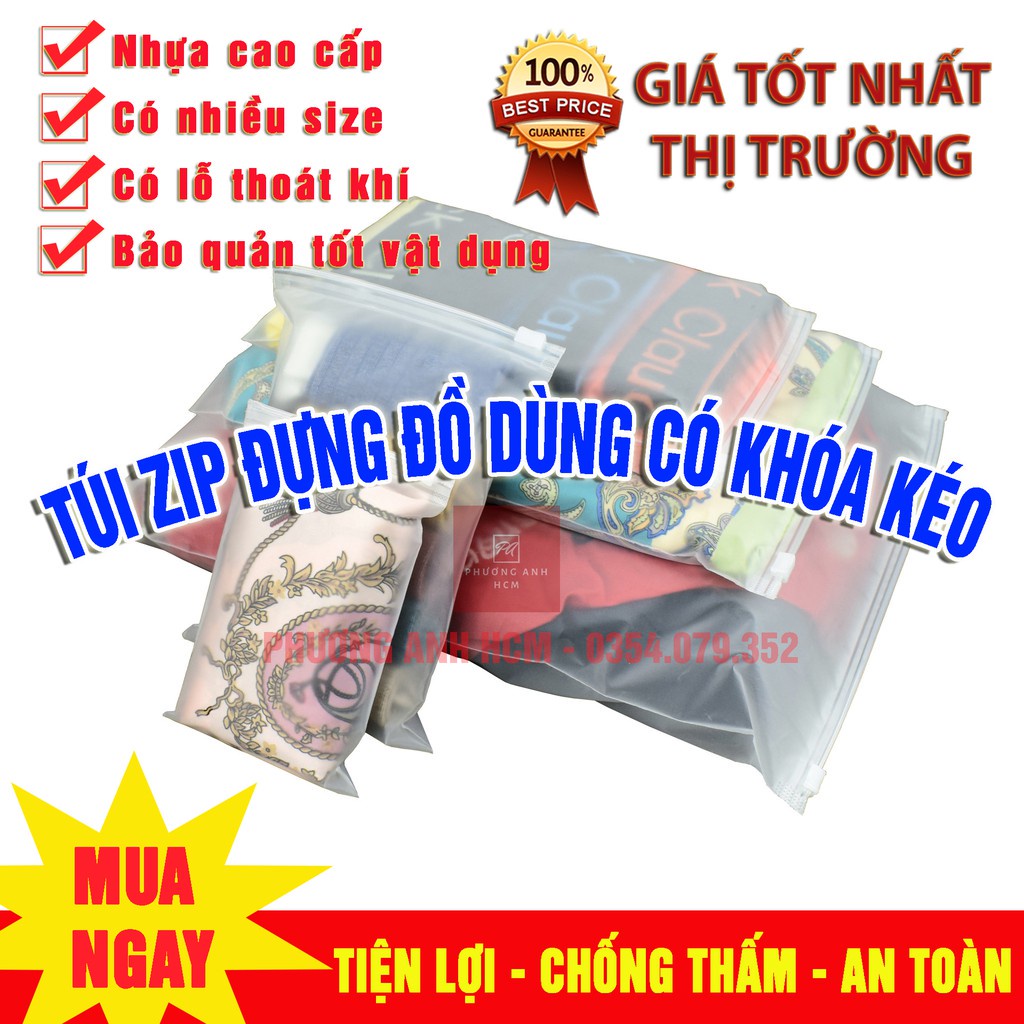 Túi Zip Đựng Đồ Lót Quần Áo Mỹ Phẩm Giày Dép Tiện Lợi Đi Du Lịch (Nhiều Kích Cỡ)
