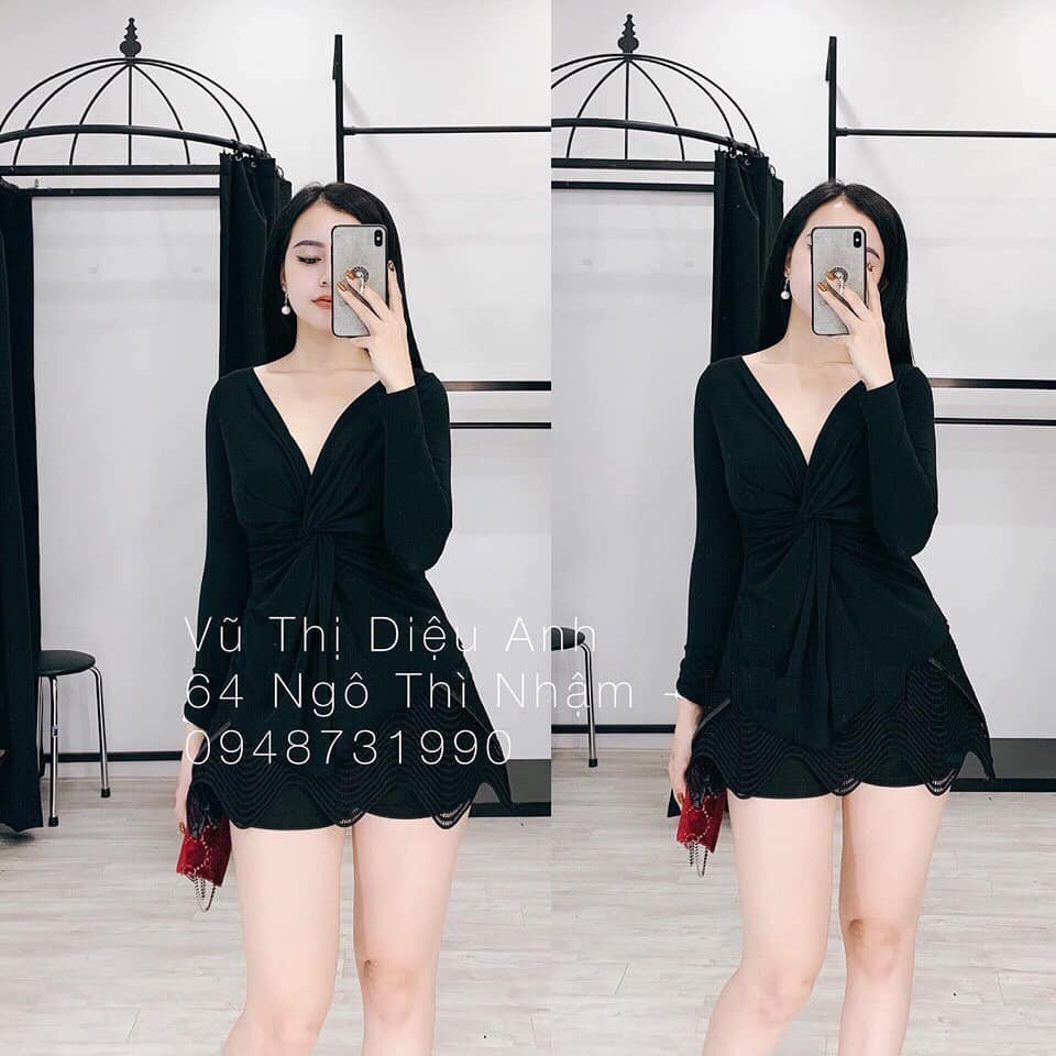 🌸 Áo len xoắn cổ V tay dài nữ SIÊU HOT 🌸 | BigBuy360 - bigbuy360.vn