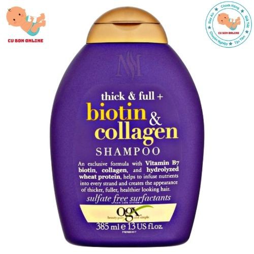 Cặp Dầu Gội Đầu Biotin 385ml Ngăn Ngừa Rụng Tóc Dưỡng Tóc Chống Khô An Toàn Cho Cả Mẹ Bầu Sau Sinh Chuẩn UK