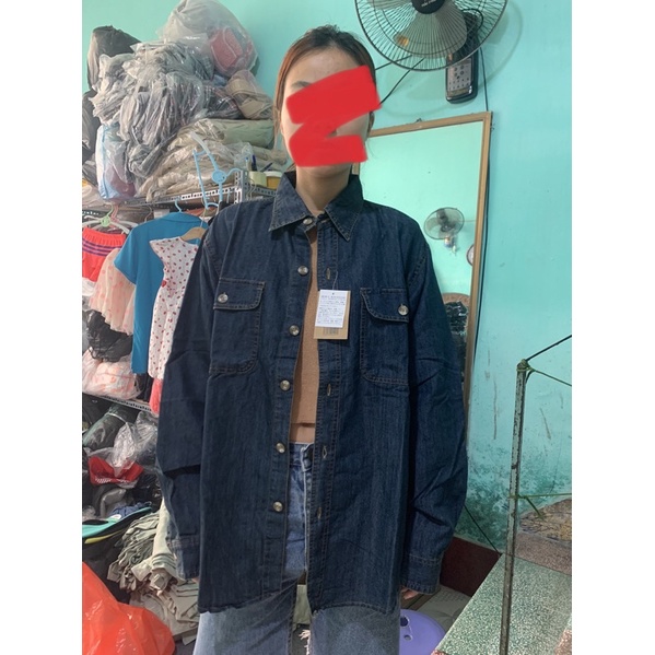 Áo sơ mi jean mềm tay dài nam-nữ xuất Nhật