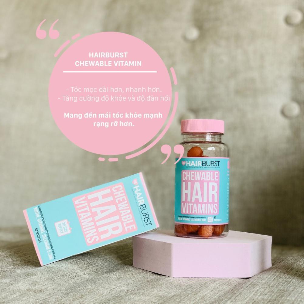 KẸO DẺO KÍCH THÍCH MỌC TÓC HAIRBURST CHEWABLE HAIR VITAMINS (60 VIÊN)