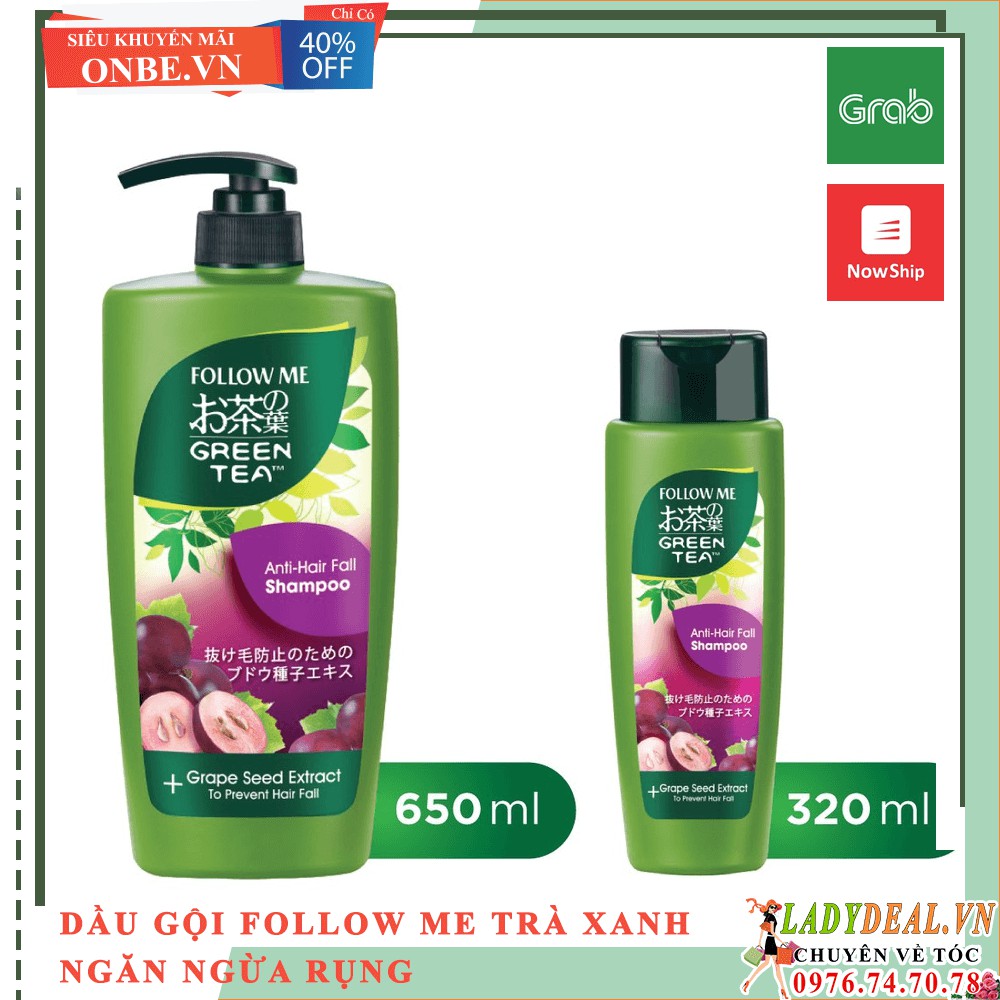 Dầu Gội Đầu Ngăn Ngừa Rụng Tóc Trà Xanh Thế Hệ Mới Follow Me Anti-hair Fall [ 320ml - 650ml ] | Ladydeal.vn