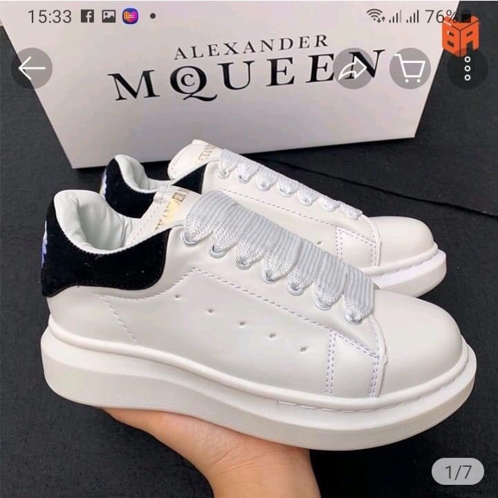 Giày Sneaker Mcq Trắng, Giày MC Queen trắng gót nhung nỉ chuẩn đẹp Tăng Chiều Cao 5cm Đủ Size Nam Nữ | BigBuy360 - bigbuy360.vn