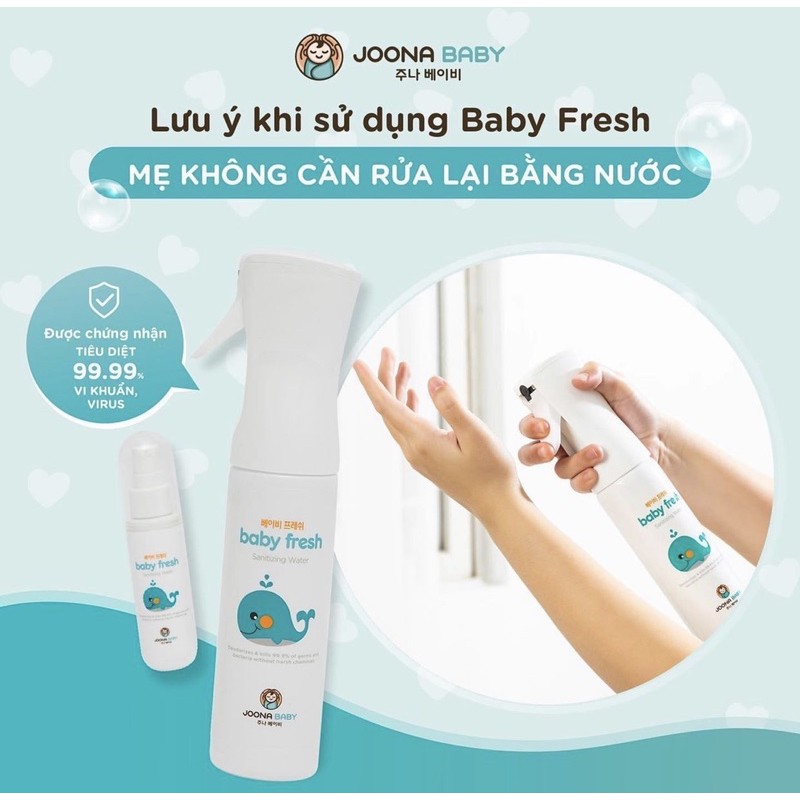 Xịt khử khuẩn Joona baby mùi Baby Fresh Hàn Quốc 55ml/300ml