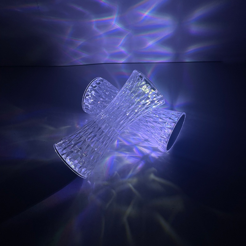 Đèn ngủ cảm ứng pha lê hình đồng hồ cát cổng sạc USB, điều khiển màu từ xa trang trí phòng ngủ, phòng làm việc,quà tặng