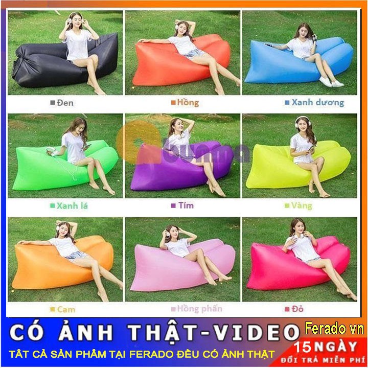 Ghế hơi du lịch Thiết Kế Dạng Túi Hơi Không Cần Bơm.