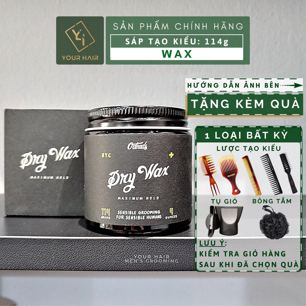 Sáp vuốt tóc O'douds Dry Wax – Maximum Hold - 114g