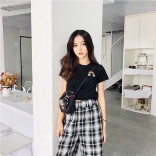 ÁO CRTOP THÊU CẦU VÒNG ( thun gân dệt kim VN )