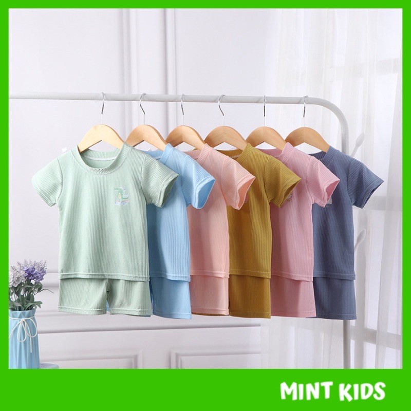 Bộ quần áo cộc bộ quần áo trẻ em cotton mềm mại thoáng mát