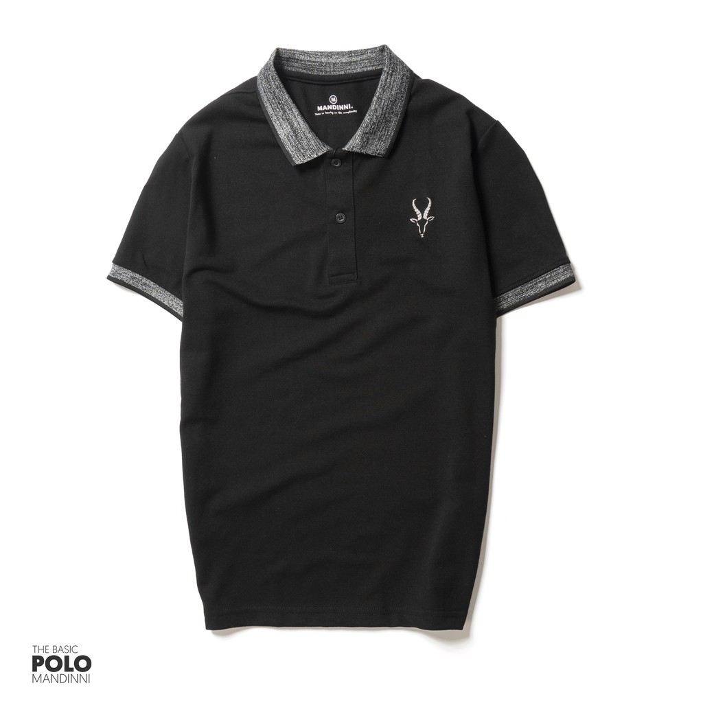 Áo thun phối viền cổ basic Polo Goat Mandinni