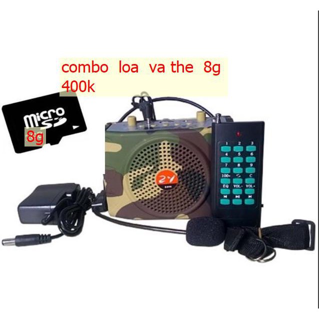 Loa trợ giảng bẫy chim E898  có  eco  vang có  remost  xa  100m 8g có  tiếng chim