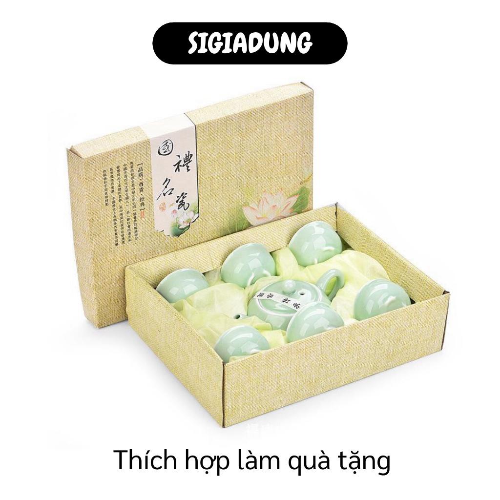 [SGD] Bộ Bình Trà - Bộ Ấm Trà Bằng Gốm Sứ Cao Cấp Gồm 1 Bình Và 6 Chén 5089