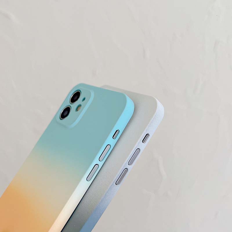 Ốp Điện Thoại PC Siêu Mỏng Màu Gradient Bề Mặt Nhám Dành Cho IPhone 13 12 Pro Max