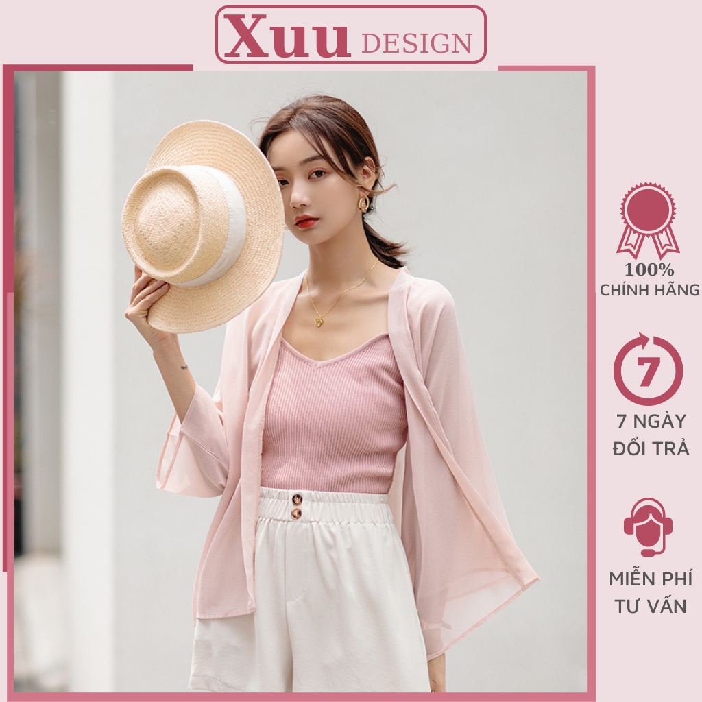 Áo cardigan voan mỏng, áo khoác ngoài cho nữ phong cách Hàn Quốc XU12