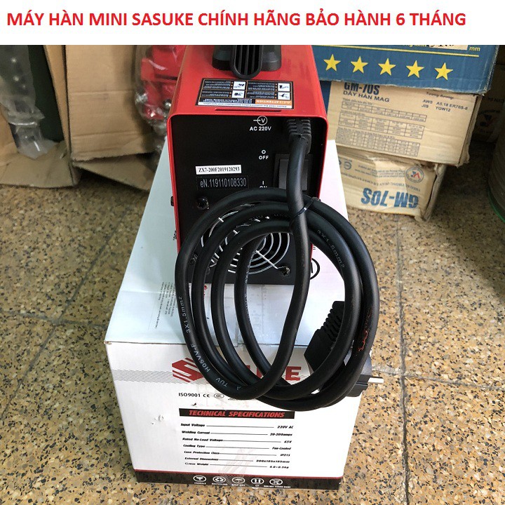 Máy Hàn Điện Tử Mini inverter Sasuke ZX7-200F Và ZX7-200N Chính Hãng Đầy Đủ Phụ Kiện Tặng 5 Que Hàn