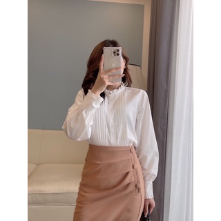 Chân váy bút chì cúc bọc
