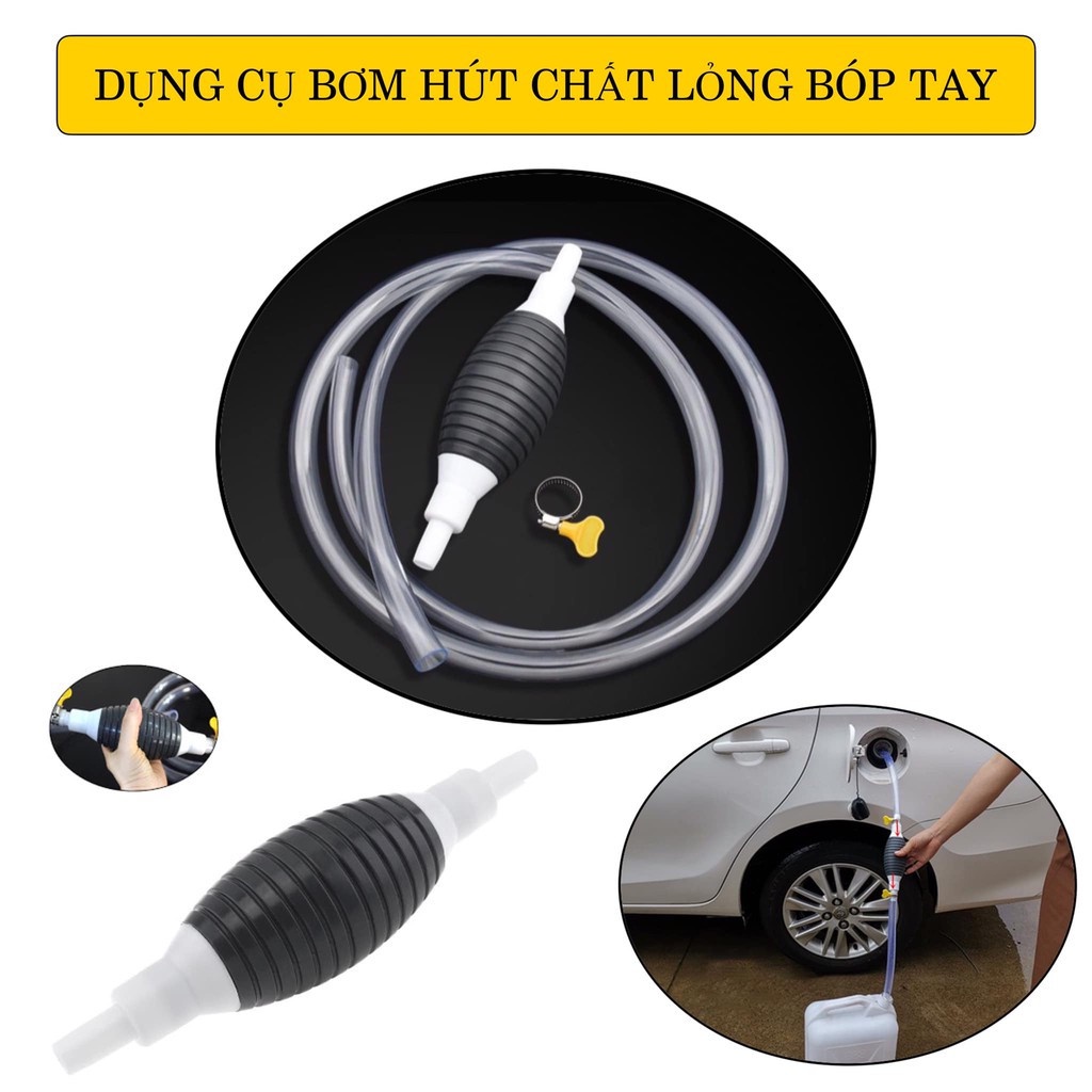 Dụng cụ bơm hút chất lỏng tiện dụng/ Ống hút X.ăng đầu cầm tay dễ dàng, loại cao su dày tặng kèm Van Khoá siêu bền