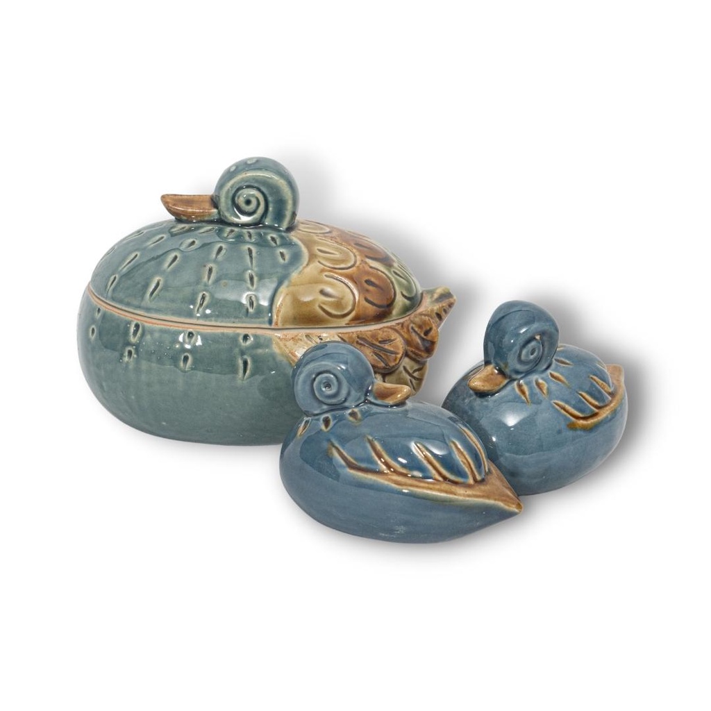 Hộp Đựng Mứt & Bánh Kẹo Hình Chú Vịt Mẹ & Con | Trang Trí Bàn Làm Việc | Decor Phòng Khách | Hũ Đựng Gia Vị