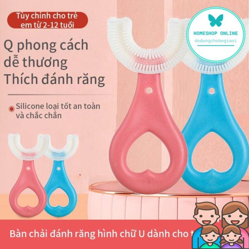 Bàn chải trẻ em đánh răng chữ U cho bé chất liệu silicon mềm mại dễ sử dụng phù hợp cho bé từ 1 tuổi trở lên