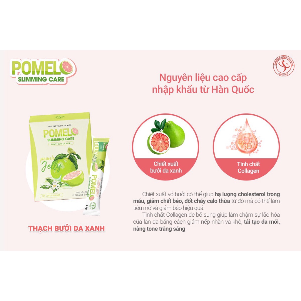 Thạch Bưởi Da Xanh POMELO SLIMMING CARE Giảm Cân, Giảm Mỡ, Giữ Dáng, đẹp Da Hiệu Qủa Cho Tất Cả Cơ Địa