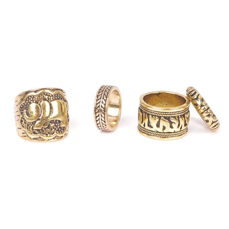 Bộ 4 nhẫn mạ bạc thiết kế cổ điển độc đáo