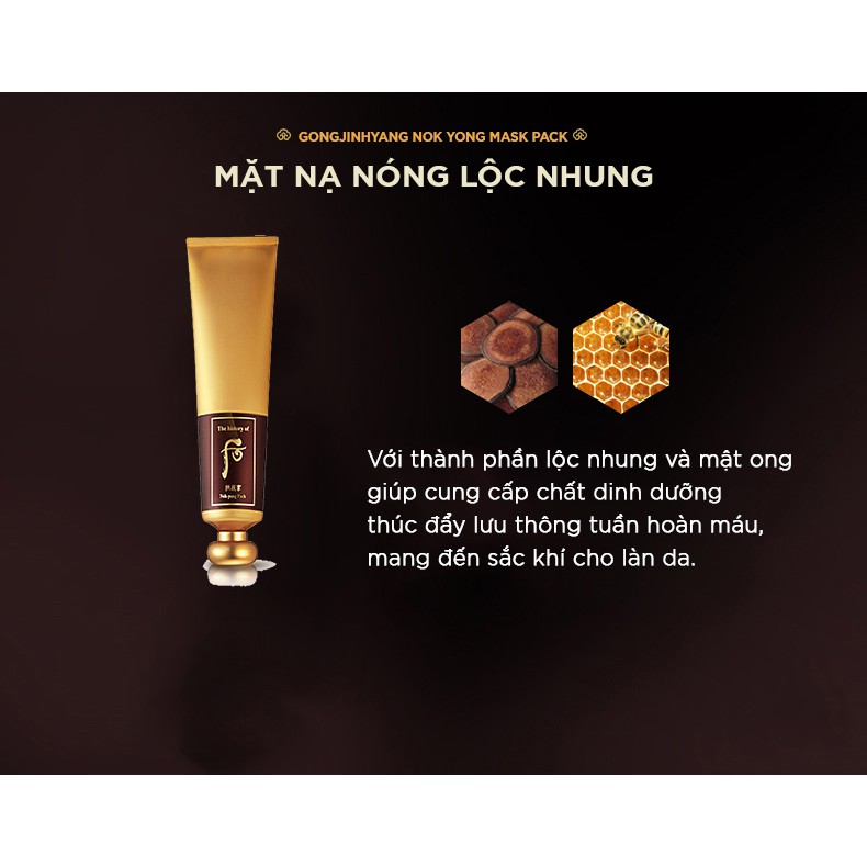 Mặt Nạ Nóng Lộc Nhung Gongjinhyang Whoo Nok Yong Energy Mask 120ml