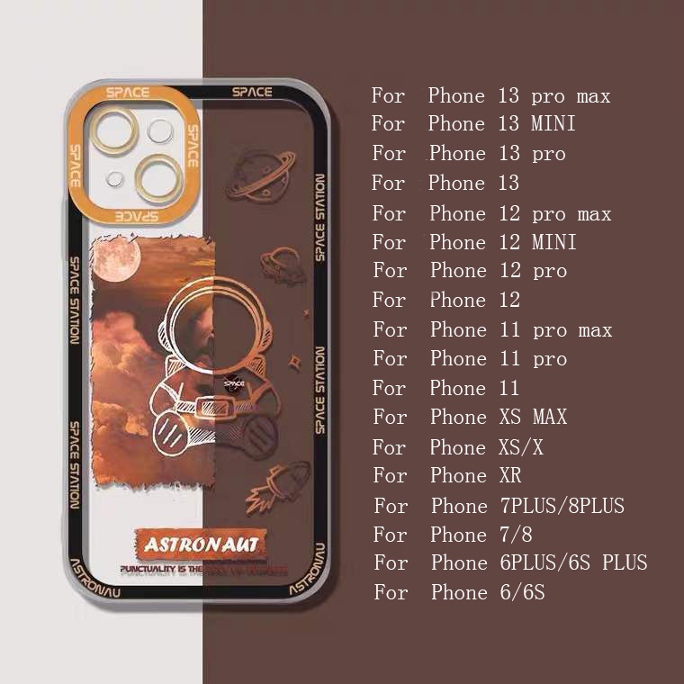 Ốp Điện Thoại TPU Mềm Trong Suốt Hình Phi Hành Gia Dễ Thương Cho Iphone 13 12 Mini 11 Pro X XR XS Max SE 2020 6 6S 7 8 Plus