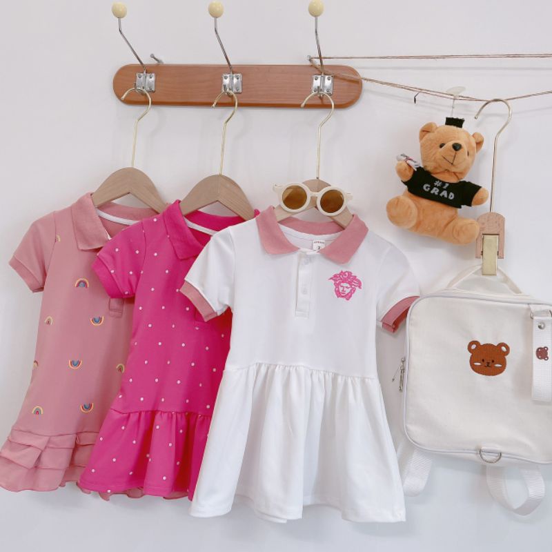 Váy polo bé gái chất vải cá sấu đẹp Váy đuôi cá cho bé đi học, đi chơi, đi tiệc, mặc nhà 1 2 3 4 5 6 tuổi