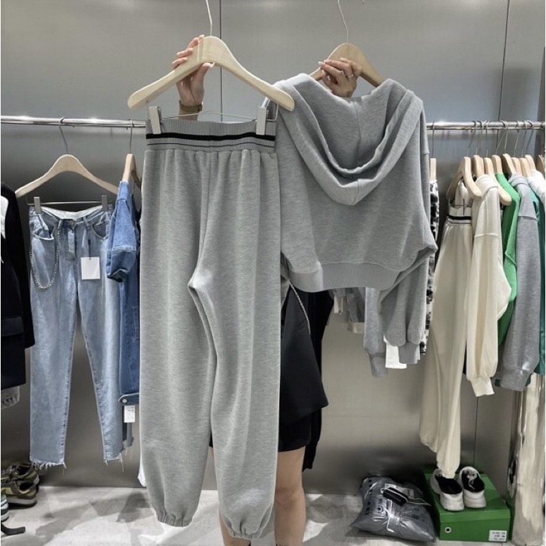 SỈ SET NỈ MŨ ÁO BA LỖ QUẦN DÀI 2 MÀU CHO NỮ Q1304