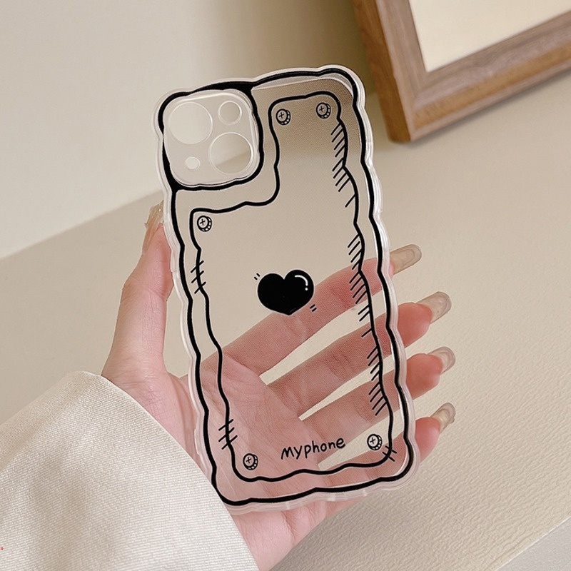 Ốp Điện Thoại TPU Mềm Trong Suốt Chống Sốc In Hình Trái Tim Dễ Thương Cho IPhone 12 11 13 Pro max X XR XS max 8 7 6 Plus