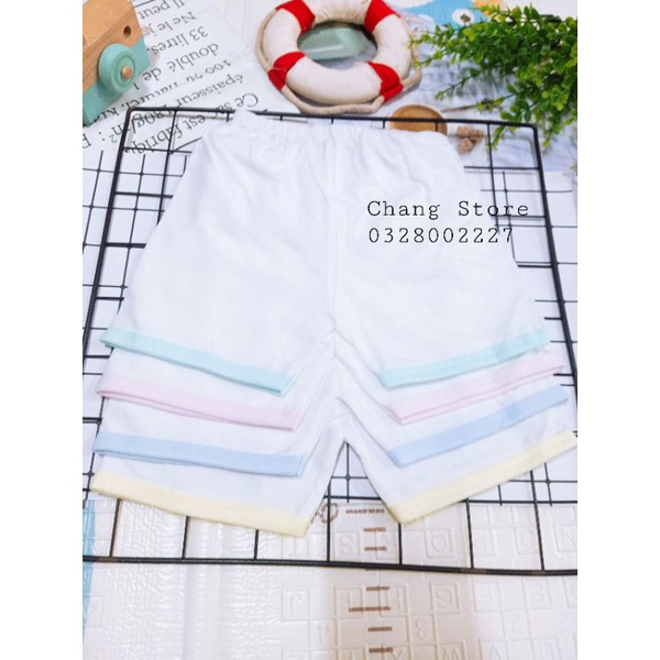 Quần Ngắn Jou Trắng Sơ Sinh Cho Bé Từ 3-8kg 100% Cotton