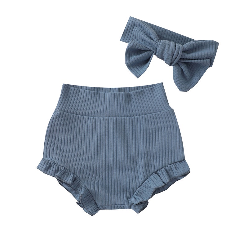 [Kèm Turban] Quần đùi bé trai bé gái chất vải thun gân co dãn, mẫu quần áo trẻ em cho bé từ 3-12kg