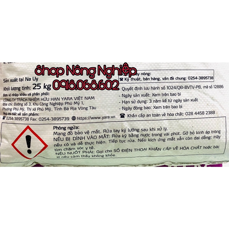 Phân bón Yara Mixa UNIK 16 , chuyên dùng giai đoạn ra hoa, đậu trái và nuôi trái.