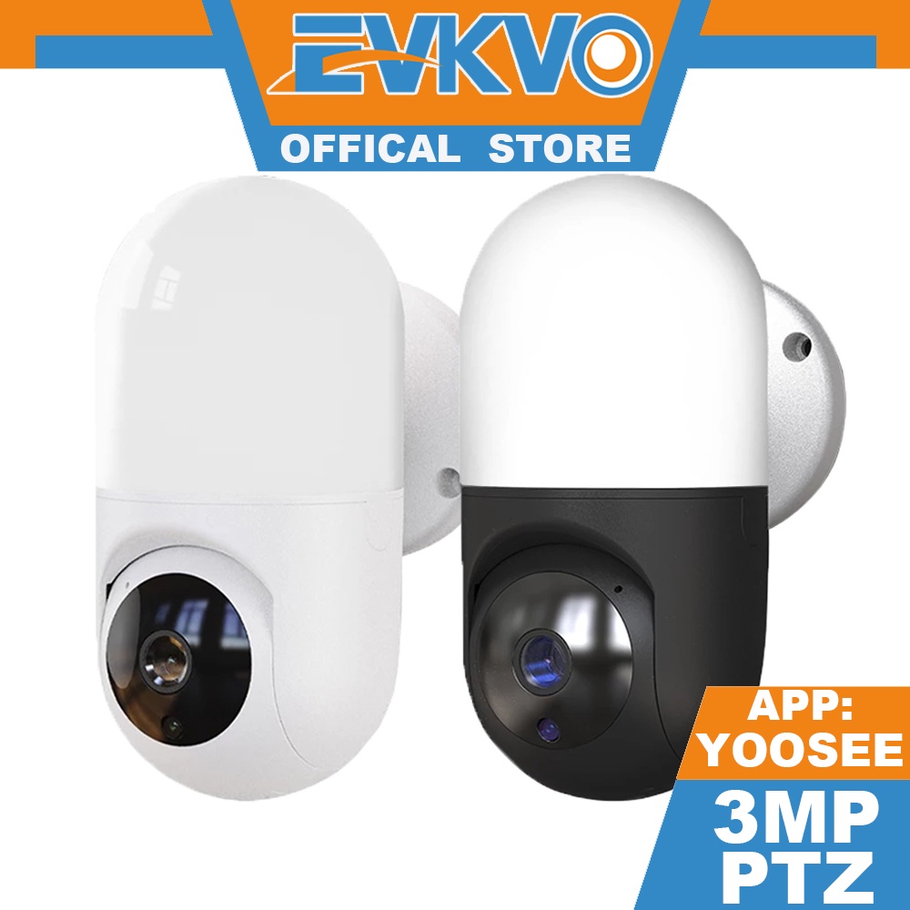 EVKVO - Courtyard Lighting Wall Lamp Camera - YOOSEE APP 3MP Outdoor Wireless WIFI PTZ IP Camera CCTV Security Surveillance Camera