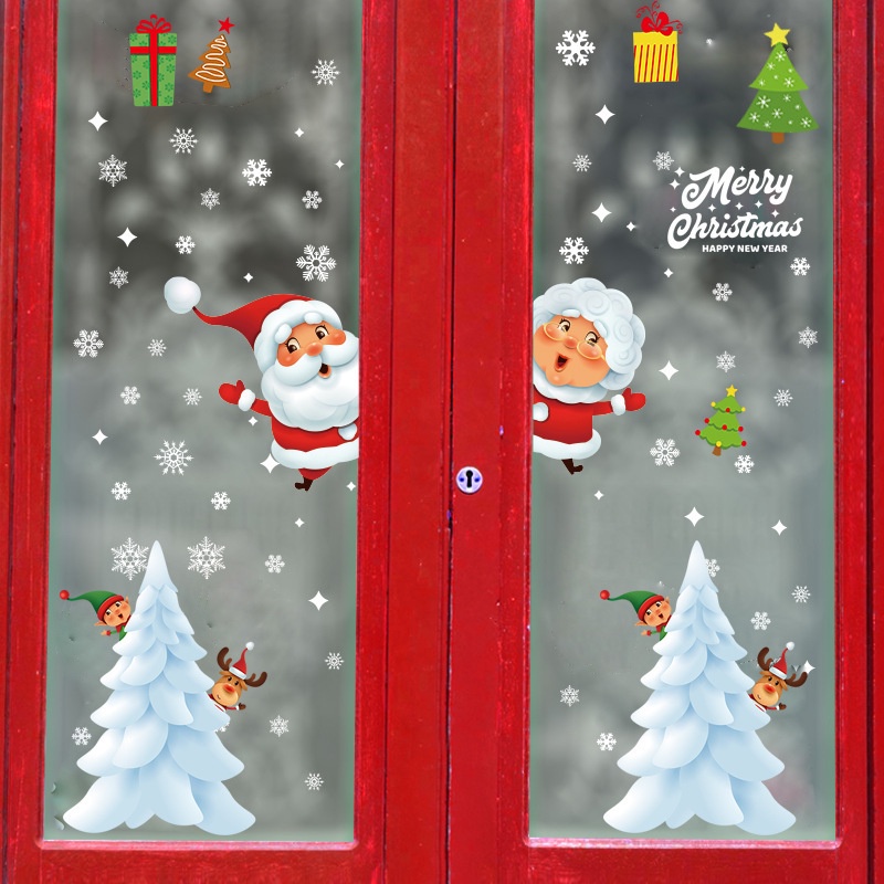 Giấy dán tường 20*30cm họa tiết ông già noel tuần lộc trang trí phòng khách/phòng ngủ