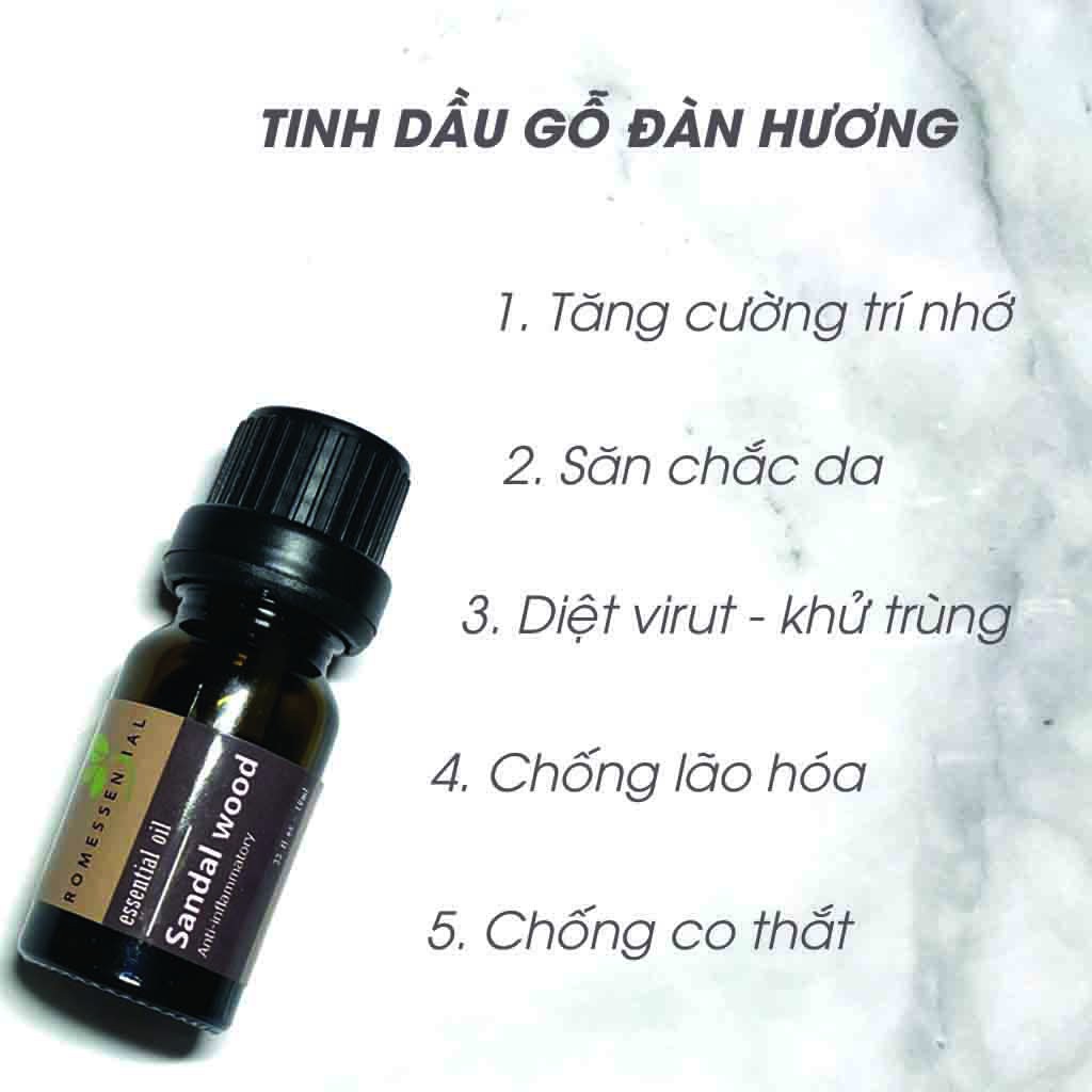 Tinh Dầu Gỗ Đàn Hương ESSENTIAL Giảm Viêm, Tăng Cường Trí Nhớ 10ml