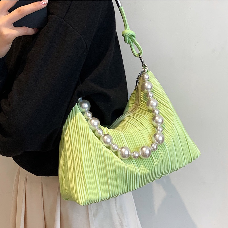 Túi Xách JASMIN NOIR Đeo Chéo Họa Tiết In Đính Ngọc Trai Thời Trang Cho Nữ